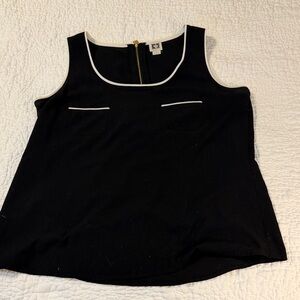 Anne Klein Black Tank with White Trim